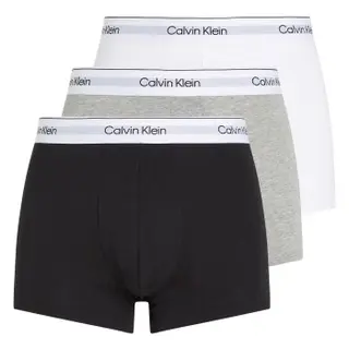 Produktfoto för Calvin Klein Kalsonger 3P Modern Cotton Stretch Trunk Vit/Grå bomull Small Herr