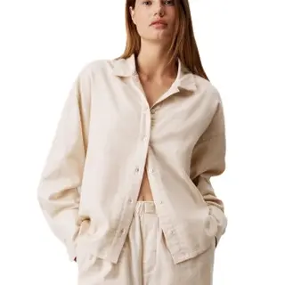 Produktfoto för Calvin Klein LS Buttom Down Beige bomull Large Dam