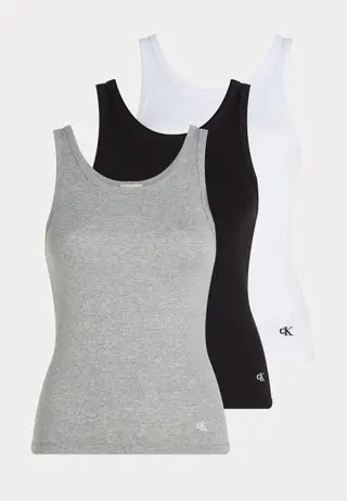 Produktfoto för Calvin Klein Scoop Neck Cotton Tank 3pk 6H3 BLACK/WHITE/GREY HEATHER S