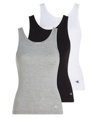 Produktfoto för Calvin Klein Scoop Neck Cotton Tank 3pk 6H3 BLACK/WHITE/GREY HEATHER XL