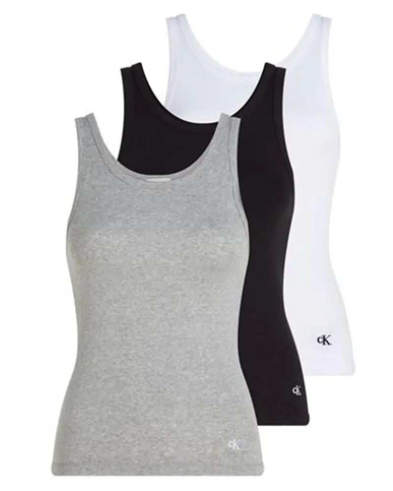 Bild 1 för Calvin Klein Scoop Neck Cotton Tank 3pk 6H3 BLACK/WHITE/GREY HEATHER XL