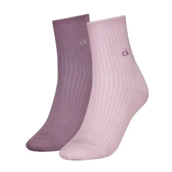 Alternativ bild 0 för Calvin Klein Strumpor 2P Short Sock Roll Top Rosa/Lila Strl 39/42 Dam