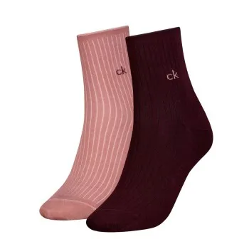Alternativ bild 0 för Calvin Klein Strumpor 2P Short Sock Roll Top Svart/Rosa Strl 35/38 Dam