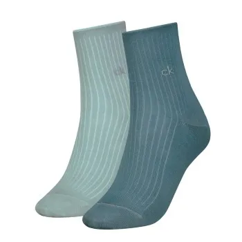 Alternativ bild 0 för Calvin Klein Strumpor 2P Short Sock Roll Top Turkos/Blå Strl 39/42 Dam