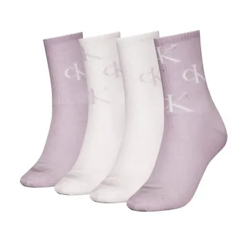 Alternativ bild 0 för Calvin Klein Strumpor 4P Women Aop Socks Gift Box Vit/Lila One Size Dam