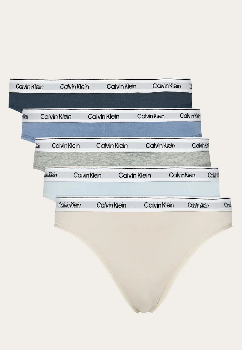 Alternativ bild 0 för Calvin Klein Thong 5 Pack Grymrn/GRY HTR/P AIR/TROP/INKR L