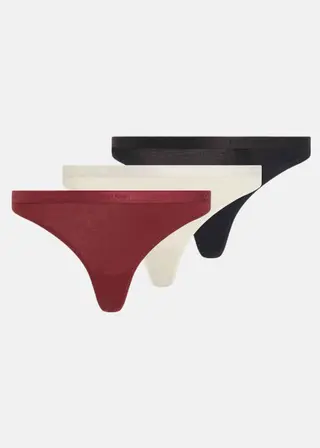 Produktfoto för Calvin Klein Trosor 3P Holiday Modern Logo Thong Flerfärgad bomull Large Dam