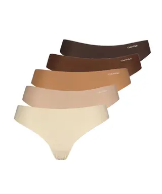Produktfoto för Calvin Klein Trosor 5P Invisible Thongs Flerfärgad X-Large Dam