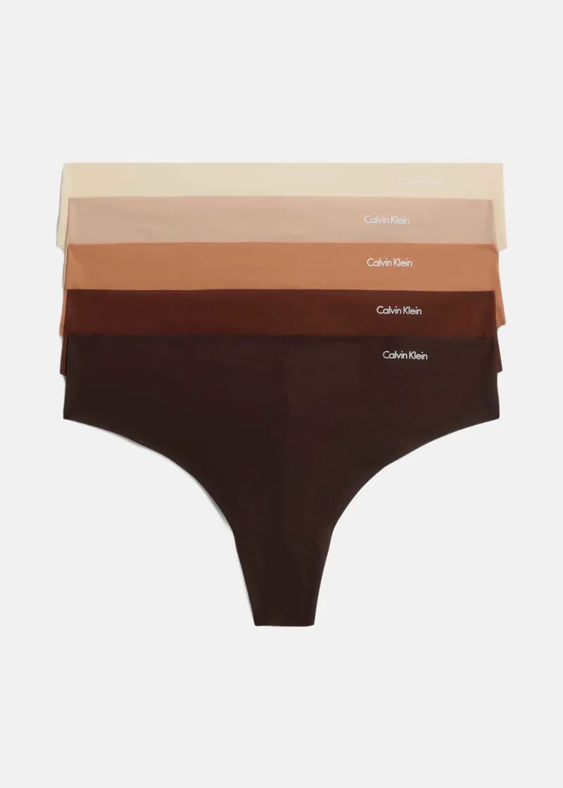 Bild 1 för Calvin Klein Trosor 5P Invisible Thongs Flerfärgad X-Small Dam