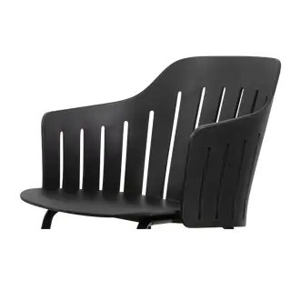 Produktfoto för Cane-Line, Choice stol skal INDOOR/OUTDOOR Black, 100% recycled Polypropylen