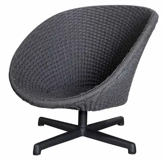 Produktfoto för Cane-Line, Peacock Lounge Svängfåtölj M/Aluminium Ben