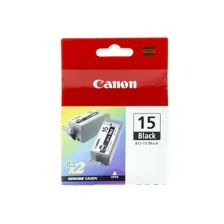 Produktfoto för Canon Bläckpatron, BCI-15, 8190A002, svart, dubbelförpackning