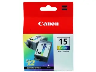 Produktfoto för Canon Bläckpatron, BCI-15, 8191A002, tre färger, dubbelförpackning