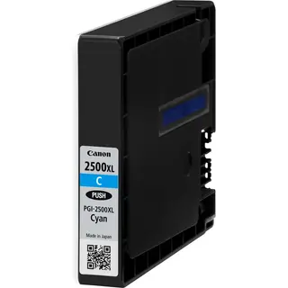Produktfoto för Canon Bläckpatron, PGI-2500XL C, PGI-2500XL/9265B001AA, Maxify, cyan, singelförpackning, hög kapacitet