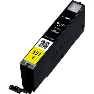 Produktfoto för Canon Bläckpatron, PIXMA CLI-551 Y, 4542B001, ChromaLife100+, gul, singelförpackning