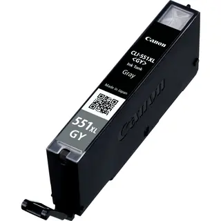Produktfoto för Canon Bläckpatron, PIXMA CLI-551XL GY, 6447B001, ChromaLife100+, grå, singelförpackning, hög kapacitet