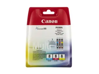 Produktfoto för Canon Bläckpatron, PIXMA CLI-8, trefärgad, multiförpackning, 0621B029