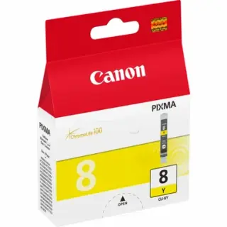 Produktfoto för Canon Bläckpatron, PIXMA CLI-8 Y, 0623B001, ChromaLife100, gul, singelförpackning