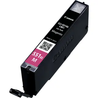 Produktfoto för Canon Bläckpatron, PIXMA PGI-551XL M, 6445B001, ChromaLife100+, magenta, singelförpackning, hög kapacitet