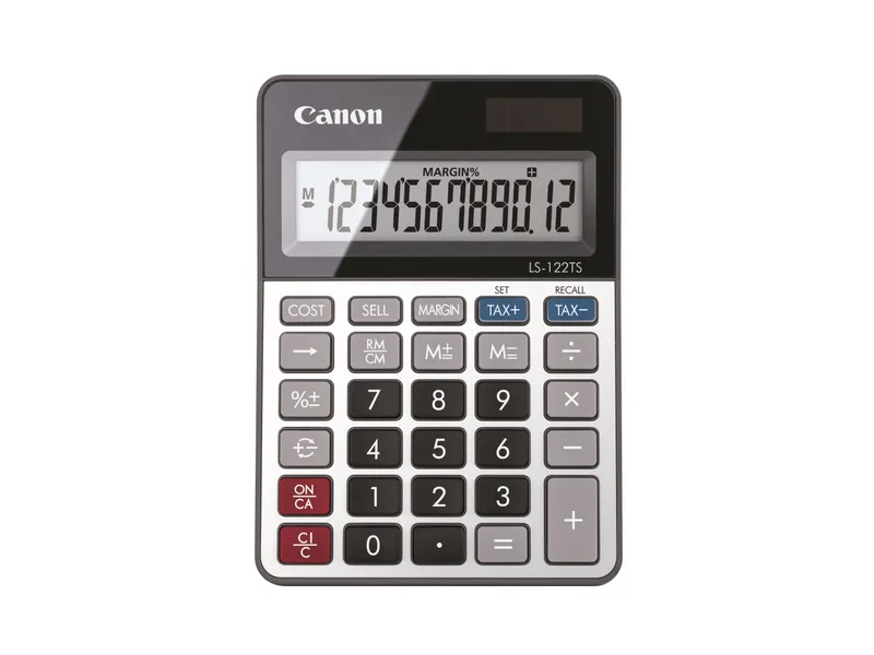 Alternativ bild 0 för Canon LS-122TS, Skrivbord, Display, 12 siffror, Batteri/solcell, Grå