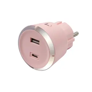 Produktfoto för CAPiDi Säkerhetstimer USB A+C 1-4 3.4A Rosa