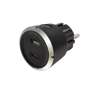 Produktfoto för CAPiDi USB A+C  Säkerhetstimer 1-4 Timmar 17W Svart