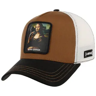 Produktfoto för Capslab - Svart trucker Keps - Art Mona Chica White/Brown/Black A-Frame Trucker @ Hatstore