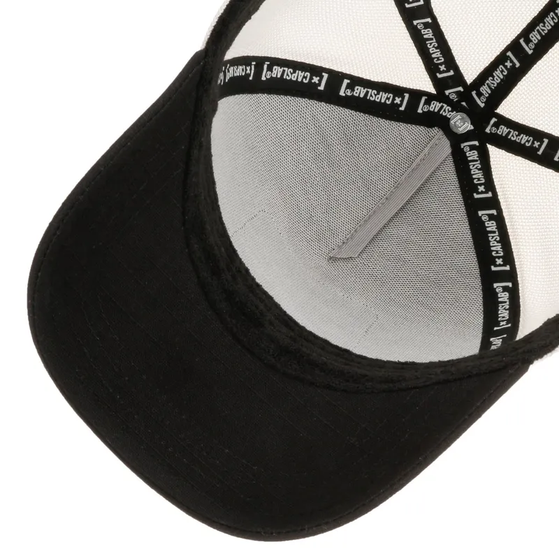 Bild 3 för Capslab - Svart trucker Keps - Art Mona Chica White/Brown/Black A-Frame Trucker @ Hatstore