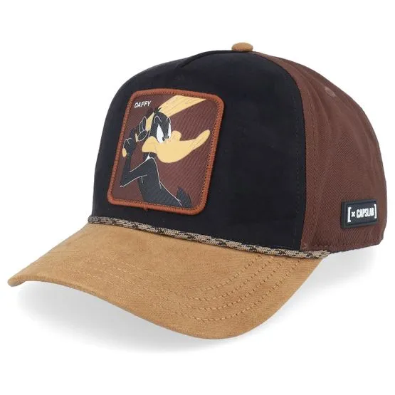 Bild 2 för Capslab - Svart trucker Keps - Looney Tunes Daffy Duck Premium Brown/Black A-Frame Trucker @ Hatstore