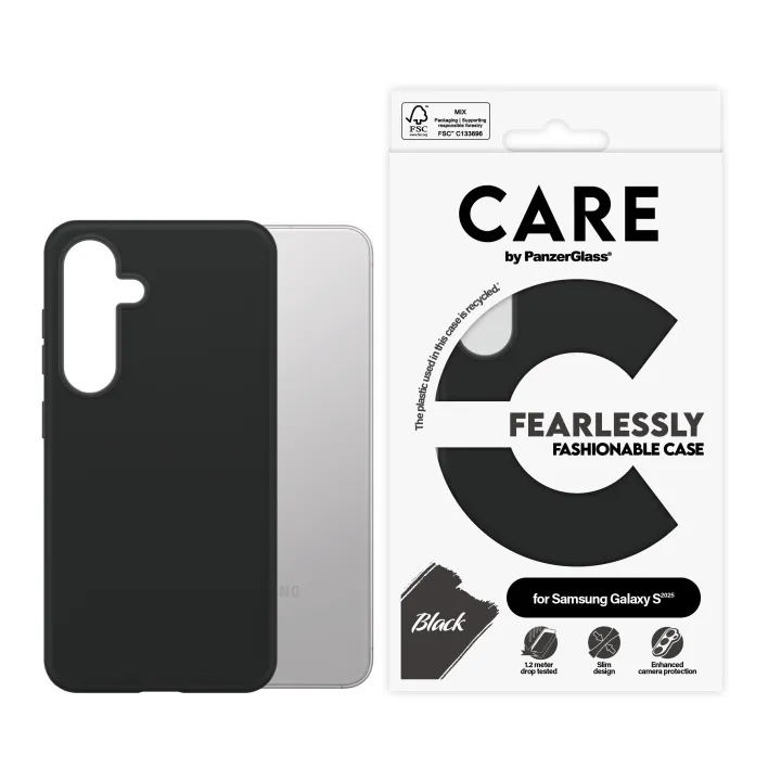 Alternativ bild 0 för CARE by PanzerGlass - Baksidesskydd för mobiltelefon - 100% recyclable thermoplastic polyurethane (TPU) - svart