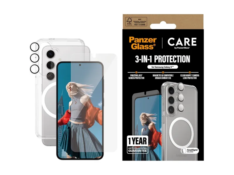 Alternativ bild 0 för CARE by PanzerGlass Flagship 3-in-1 Bundle Samsung Galaxy S25