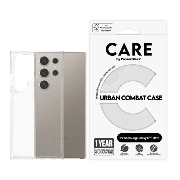 Alternativ bild 0 för CARE by PanzerGlass Flagship Case Transparent Urban Combat w. Clear Frame Samsung Galaxy S25 Ultra