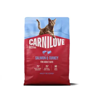 Produktfoto för Carnilove Active Cat Adult All Breeds Salmon & Turkey torrfoder för katt 2 kg