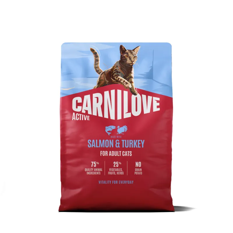 Bild 1 för Carnilove Active Cat Adult All Breeds Salmon & Turkey torrfoder för katt 2 kg
