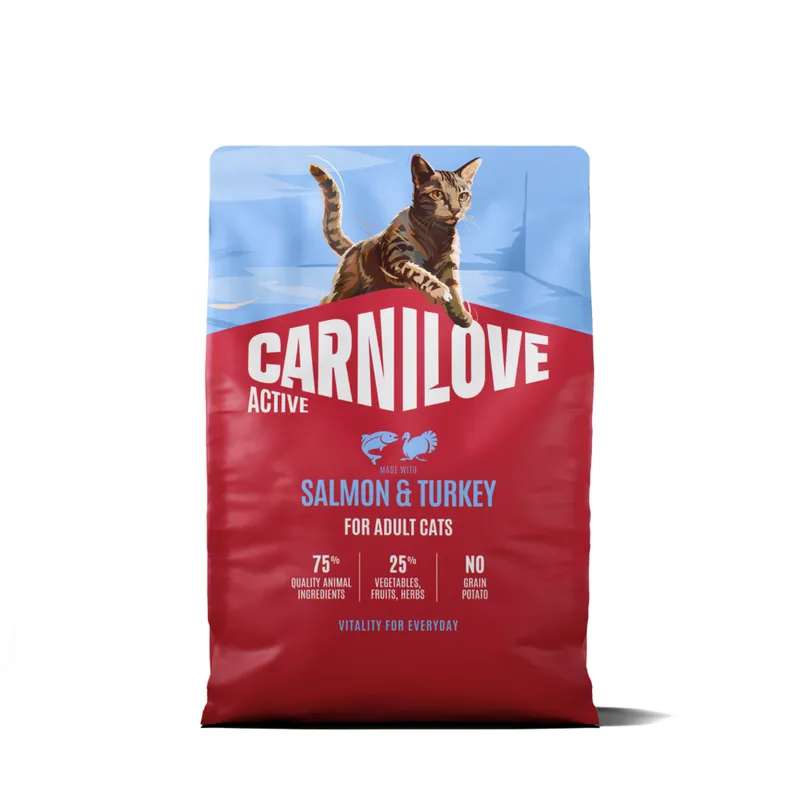 Bild 2 för Carnilove Active Cat Adult All Breeds Salmon & Turkey torrfoder för katt 2 kg