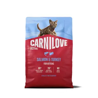 Produktfoto för Carnilove Active Cat Kitten Salmon & Turkey torrfoder för kattunge 2 kg