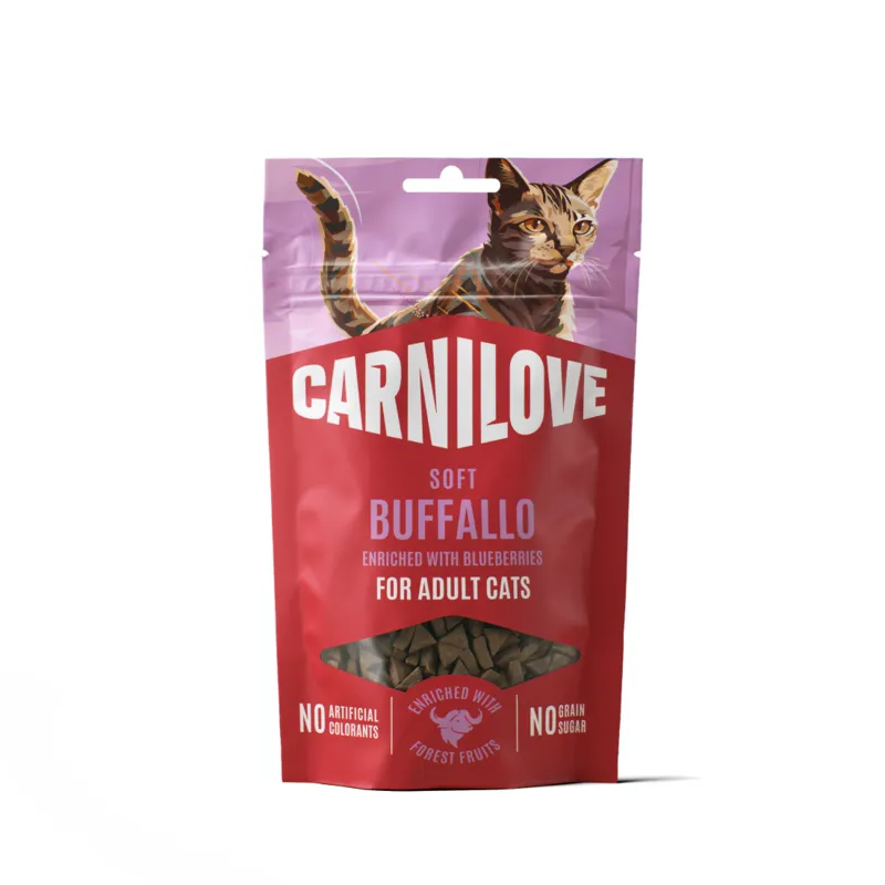 Bild 1 för Carnilove Cat Soft Snack Buffalo enriched with Blueberries 50 g
