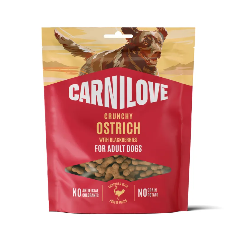 Bild 2 för Carnilove Dog Crunchy Snack Ostrich & Blackberries hundgodis 200 g