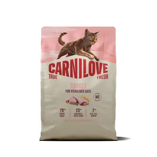 Produktfoto för Carnilove True Fresh Cat Sterilised Adult All Breeds Turkey torrfoder för katt 2 kg