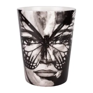 Produktfoto för Carolina Gynning - Mugg Golden Butterfly 35 cl Svart/Vit