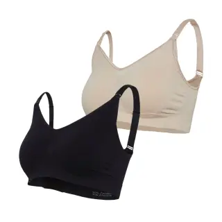 Produktfoto för Carriwell Graviditets- Och Amnings-BH Original 2-Pack Beige/Svart