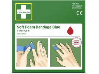 Produktfoto för Cederroth Plåster Soft Foam blå 3cmx4,5m
