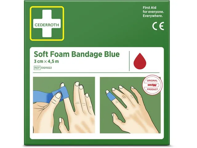 Alternativ bild 0 för Cederroth Plåster Soft Foam blå 3cmx4,5m