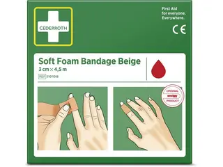 Produktfoto för Cederroth Plåster SoftFoam beige 3cmx4,5m