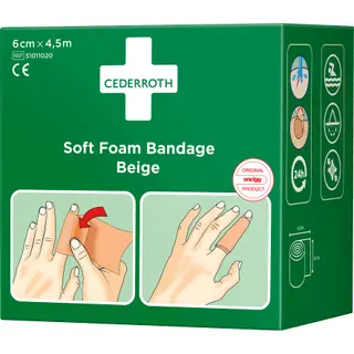 Produktfoto för Cederroth Plåster SoftFoam beige 6cmx4,5m