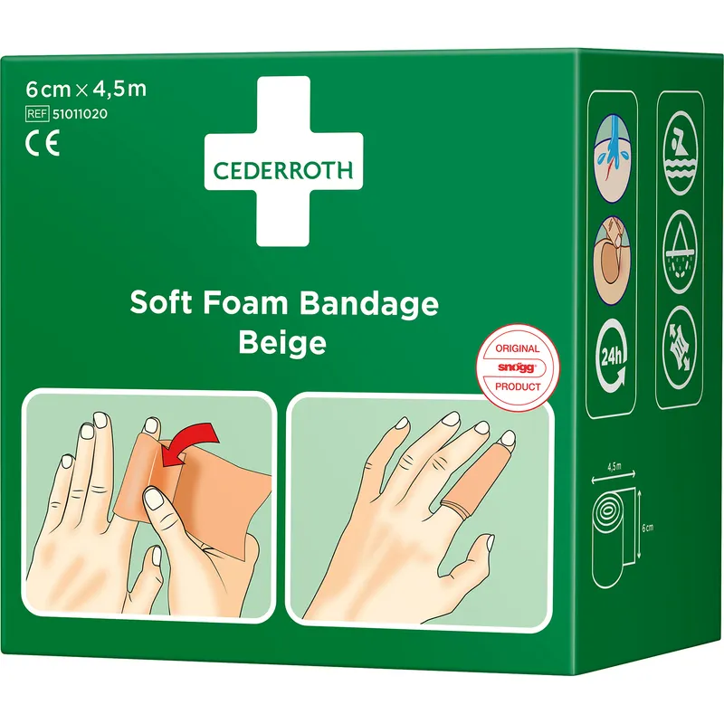 Alternativ bild 0 för Cederroth Plåster SoftFoam beige 6cmx4,5m