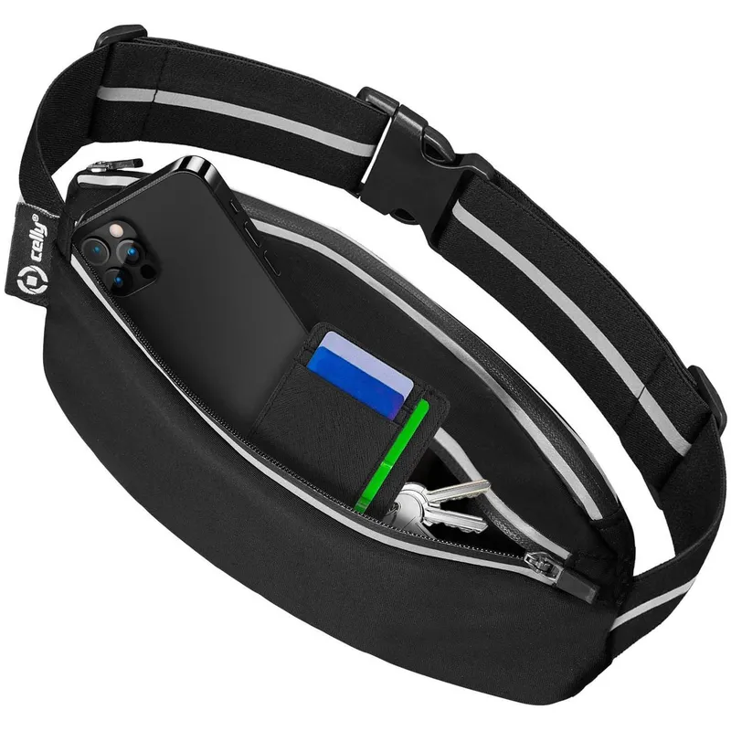 Bild 1 för Celly - Bältesväska for cell phone / keys / wallet / earphones - svart - 6.9