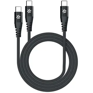 Produktfoto för Celly USB-C - 2x USB-C-kabel 100W PD 1,3m Svart