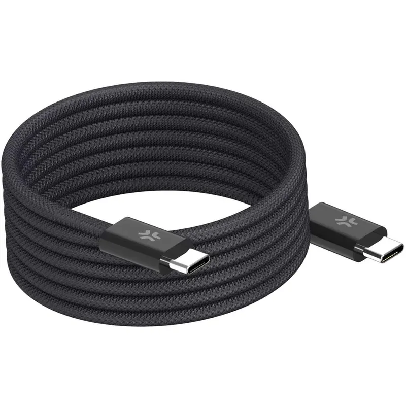 Bild 1 för Celly USB-C Kabel 60W Magnetisk Flätad 2m Svart