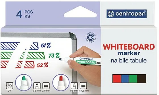 Alternativ bild 0 för CENTROPEN Whiteboardpenna rund